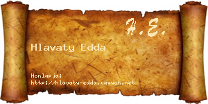 Hlavaty Edda névjegykártya